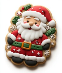 Fototapeta premium Santa Cookie created with Generative AI Technology, ai, generative