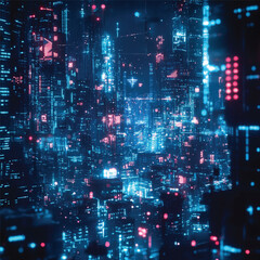 city skyline at night