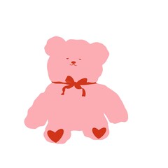 cute little pink bear with a bow