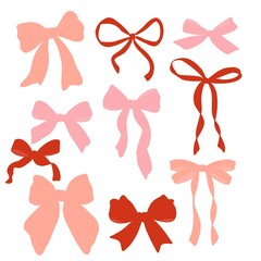 set of cute lovey-dovey pink bowties