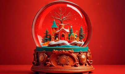 Festive beautiful Christmas and New Year composition, magic New Year's ball