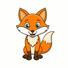 Fox Vector Illustration on white background  