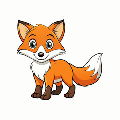 Obraz premium Fox Vector Illustration on white background 