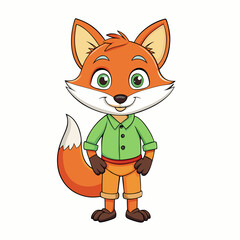 Fox Vector Illustration on white background  