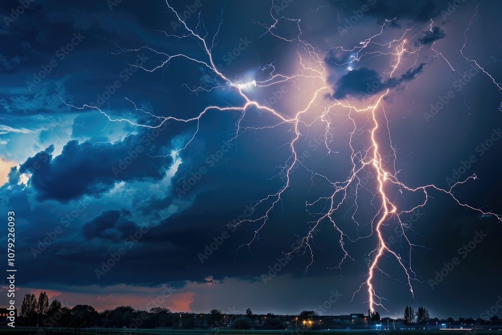 Poster lightning strikes in the netherlands lightning