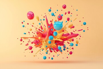 Obraz premium Bright and colorful paint and ink splashes. Smoke, Steam Background and Wallpaper AI generated image