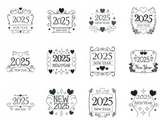 Elegant 2025 New Year Designs for Festive Projects.
