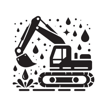recommend clip art: Eye-Catching Excavator Silhouette Vector Illustrations for Creative Projects