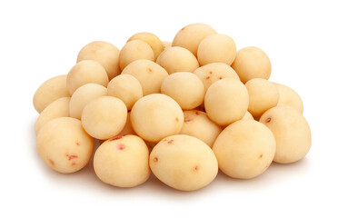 young potato path isolated on white