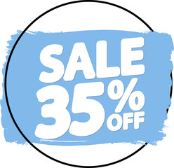 Sale 35% off banner, discount tag on transparent background, PNG 