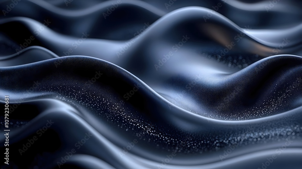 Aufkleber abstract 3d background with wavy pattern and glowing spots