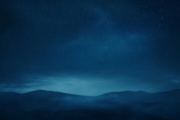 Serene Starry Night Over Misty Mountains Background
