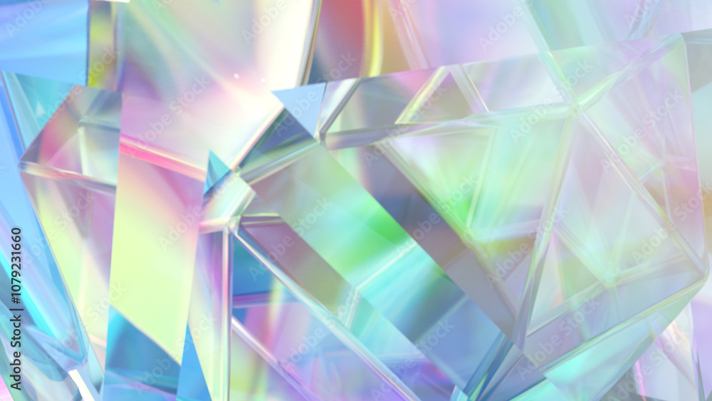 Poster abstract hexagonal background template in vibrant colors for presentations on science and technology