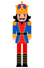 Festive Red and Navy Blue Nutcracker Illustration