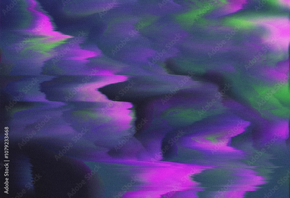 Poster unique glitch grainy abstract blurred gradient background texture digital noise glitch damage. coars