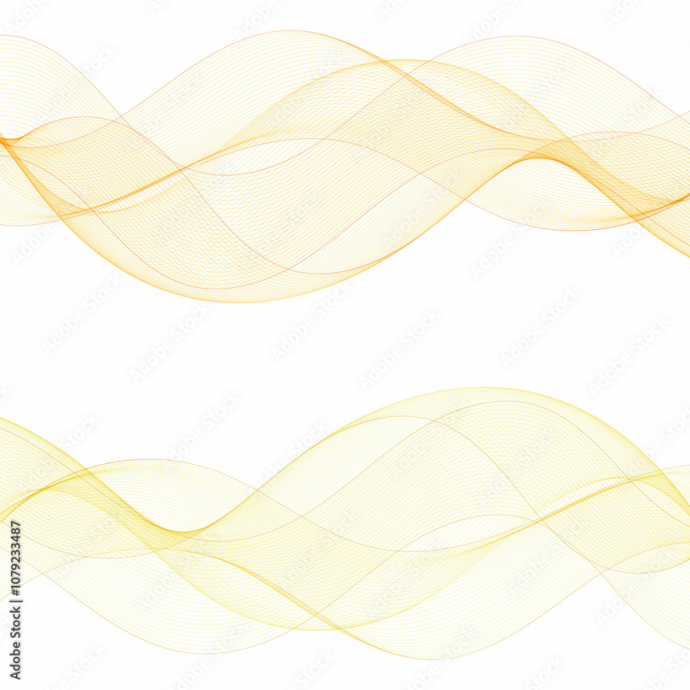 Wall mural set of color abstract waves. vector design element. eps 10