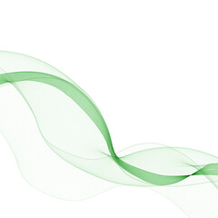 Abstract green wavy lines. Colorful vector background. smoke transparent green wave. Eps 10