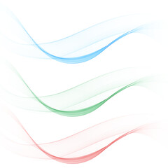 Obraz premium Set of abstract colored waves. Red, green, blue waves. Eps 10