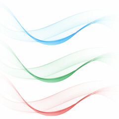 Set of abstract colored waves. Red, green, blue waves. Eps 10