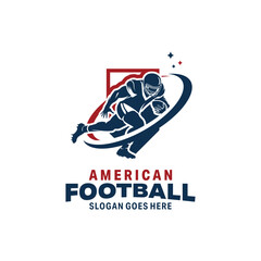 Running American football player silhouette logo design