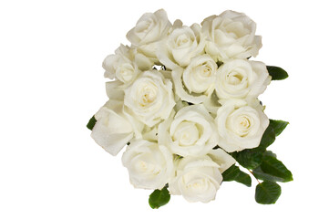 round bouquet of white roses