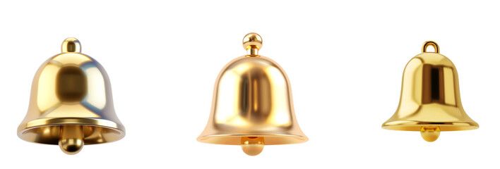 Luxurious gold bell with a matte-reflective surface