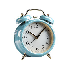 Blue Alarm Clock Isolated On Transparent Background	