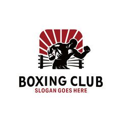 Boxing club logo template Premium Vector