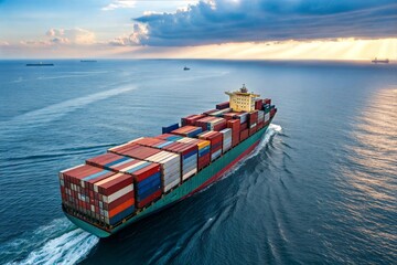 Fototapeta premium Container Ship Cargo Ocean Transportation Maritime Logistics