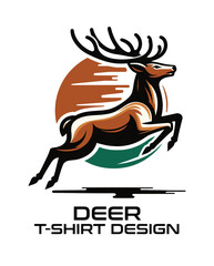 Deer Vector T Shirt Design