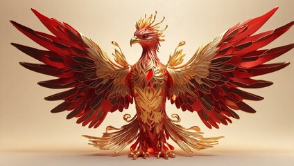 Fototapeta premium rooster with wings