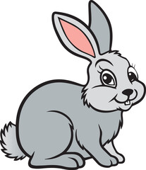 Adorable Cartoon Rabbit Illustration in Vector Art