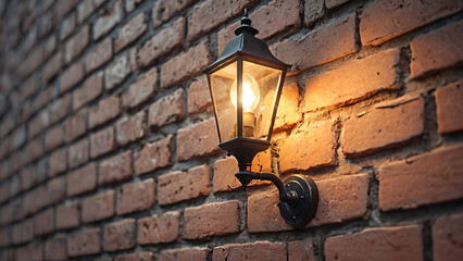 lantern on brick wall