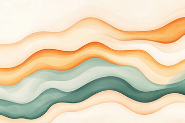 Abstract wavy lines in warm and cool pastel tones creating a calm and soothing visual texture
