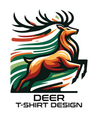 Deer Vector T Shirt Design