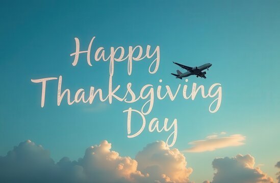 Happy Thanksgiving in the sky, airplane trail