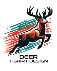 Deer Vector T Shirt Design
