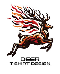 Deer Vector T Shirt Design
