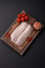 Herring fillet salted and marinated with salt, spices and oil