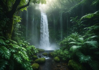 Whispers of Avalon: An Enchanted Waterfall Sanctuary