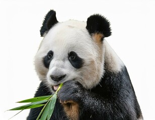Fototapeta premium giant panda eating bamboo
