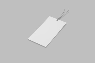 Blank hang tag 3D illustration