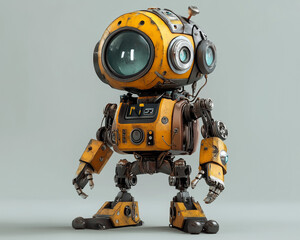 Slate Background Featuring a Delightful Avant-Garde Robot Negotiator