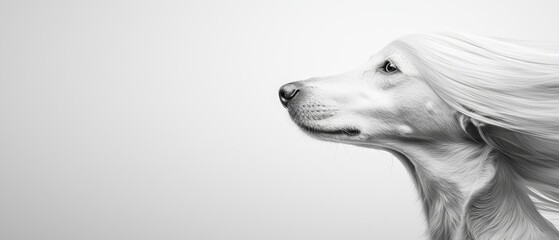 Fototapeta premium A black and white drawing of a dog's head
