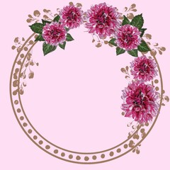 flower, frame, pink, flowers, nature, floral, border, plant, bouquet, chrysanthemum, beauty, blossom, spring, daisy, summer, leaf, petal, garden, design