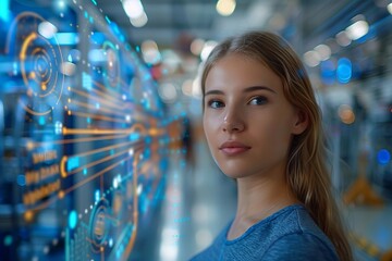 Streamlining Business Operations with Workflow Automation: Featuring a Flowchart and a Businesswoman in the Background