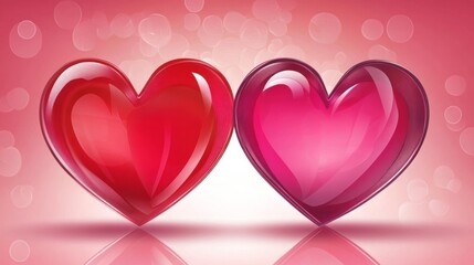 Vector pink & red Valentines Days hearts background -