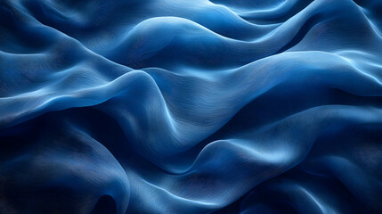 Fototapeta premium Abstract Blue Wavy Background, Digital Art