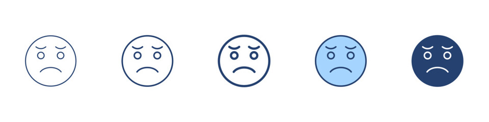 Disappointed face icon Symbol set collection