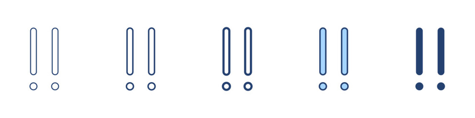 Double exclamation icon Symbol set collection